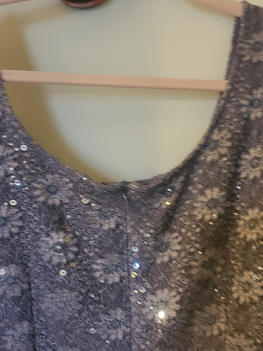 Alex Evenings Lavender Floral Maxi Dress with Sequin Detail - Picture 6 of 6